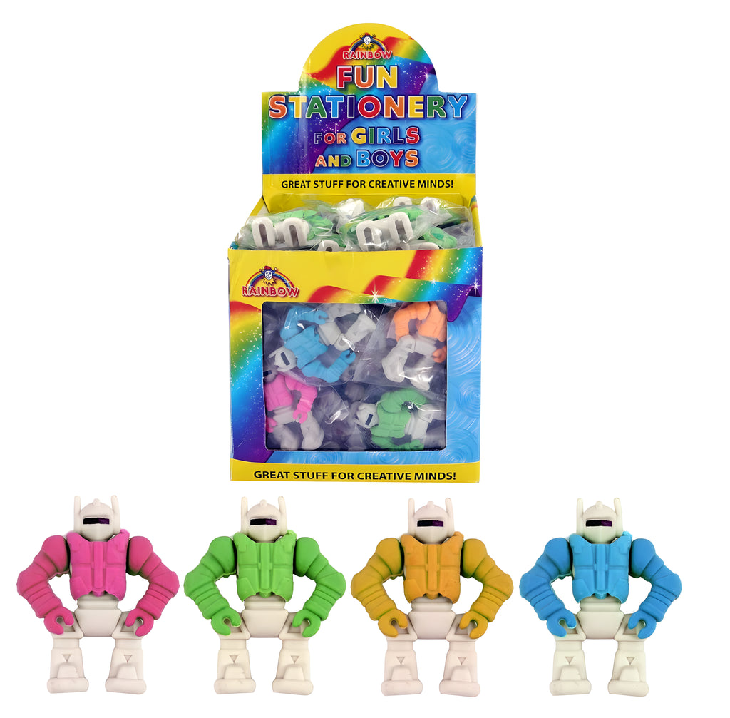 Robot Eraser 55mm - Assorted - TOYBOX Toy Shop