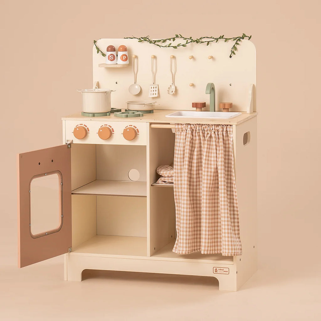 ROBUD Rustic Wooden Play Kitchen - TOYBOX Toy Shop