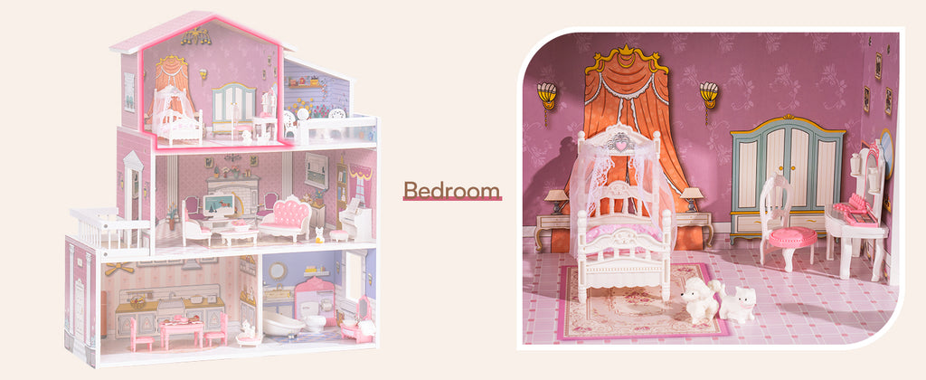 ROBUD Victorian Wooden Dollhouse for with Furniture - TOYBOX Toy Shop
