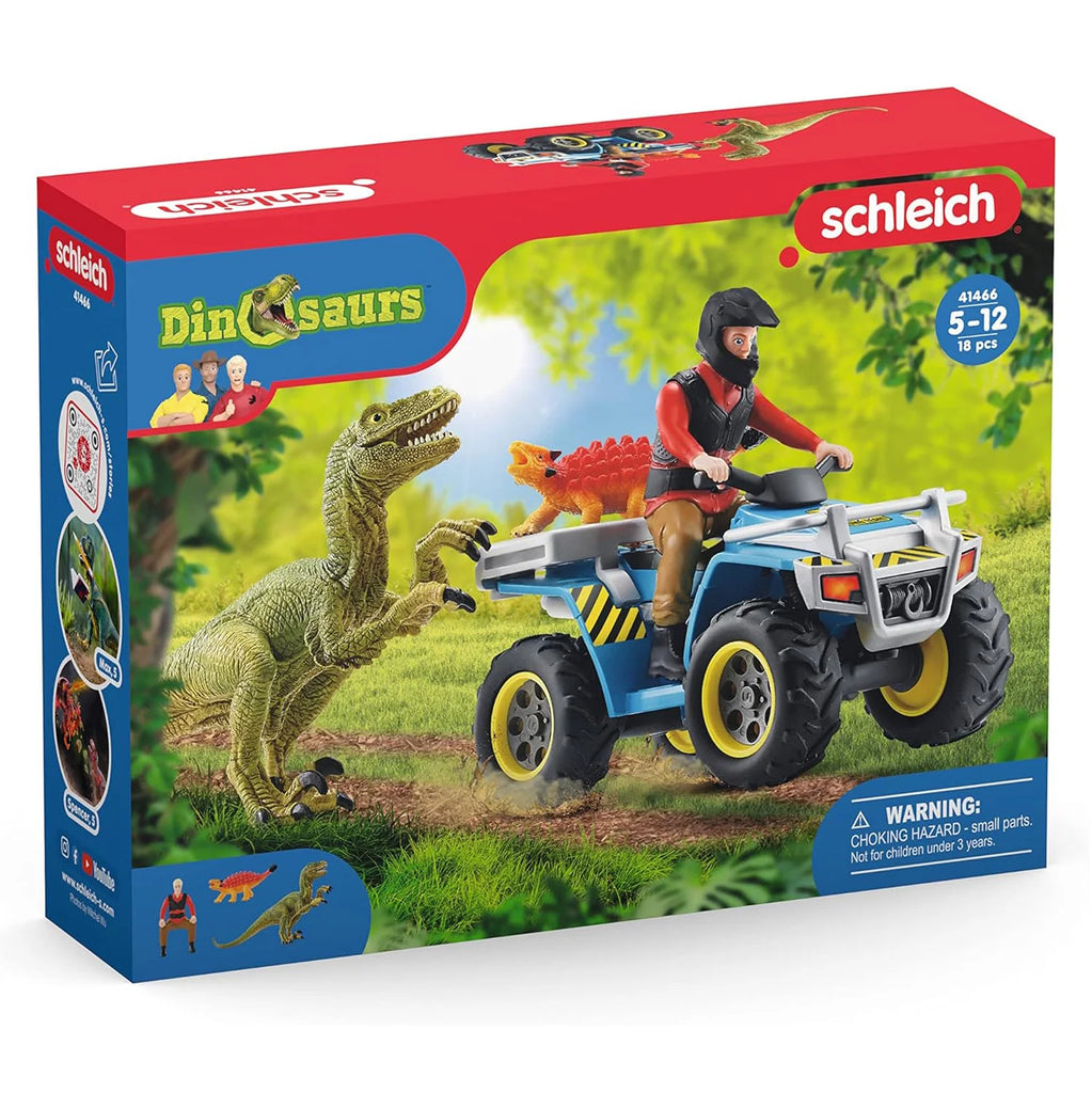 Schleich 41466 Quad Escape From Velociraptor Dinosaurs - TOYBOX Toy Shop