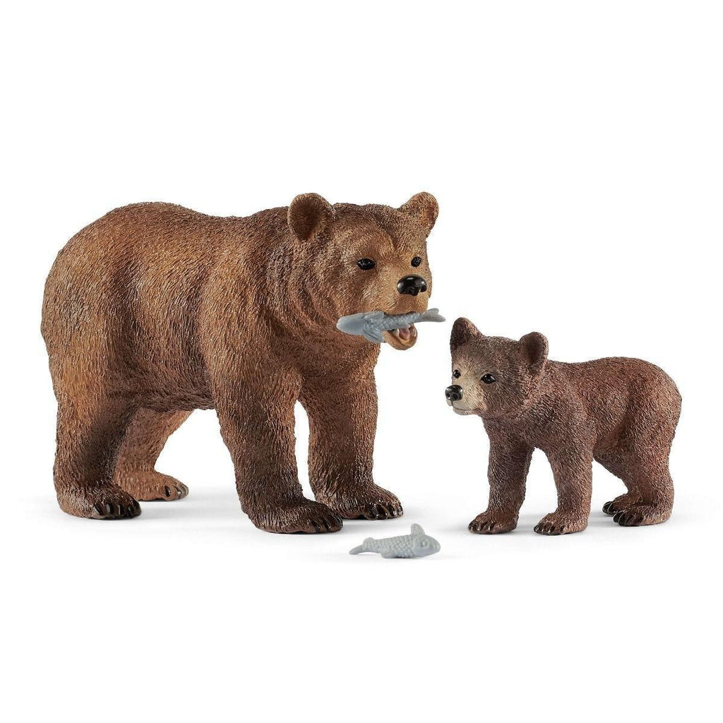 Schleich 42473 Wild Life Grizzly Bear Mother with Cub Figures - TOYBOX Toy Shop