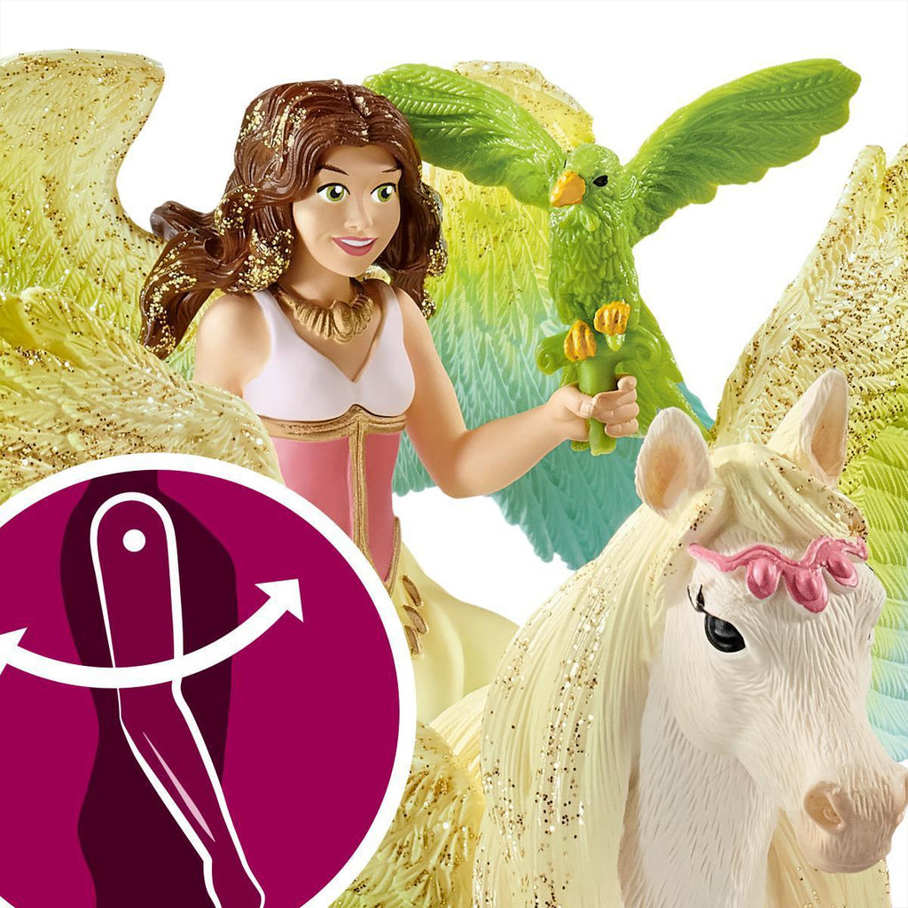 Schleich 70566 Fairy Surah With Glitter Pegasus Figure - TOYBOX Toy Shop