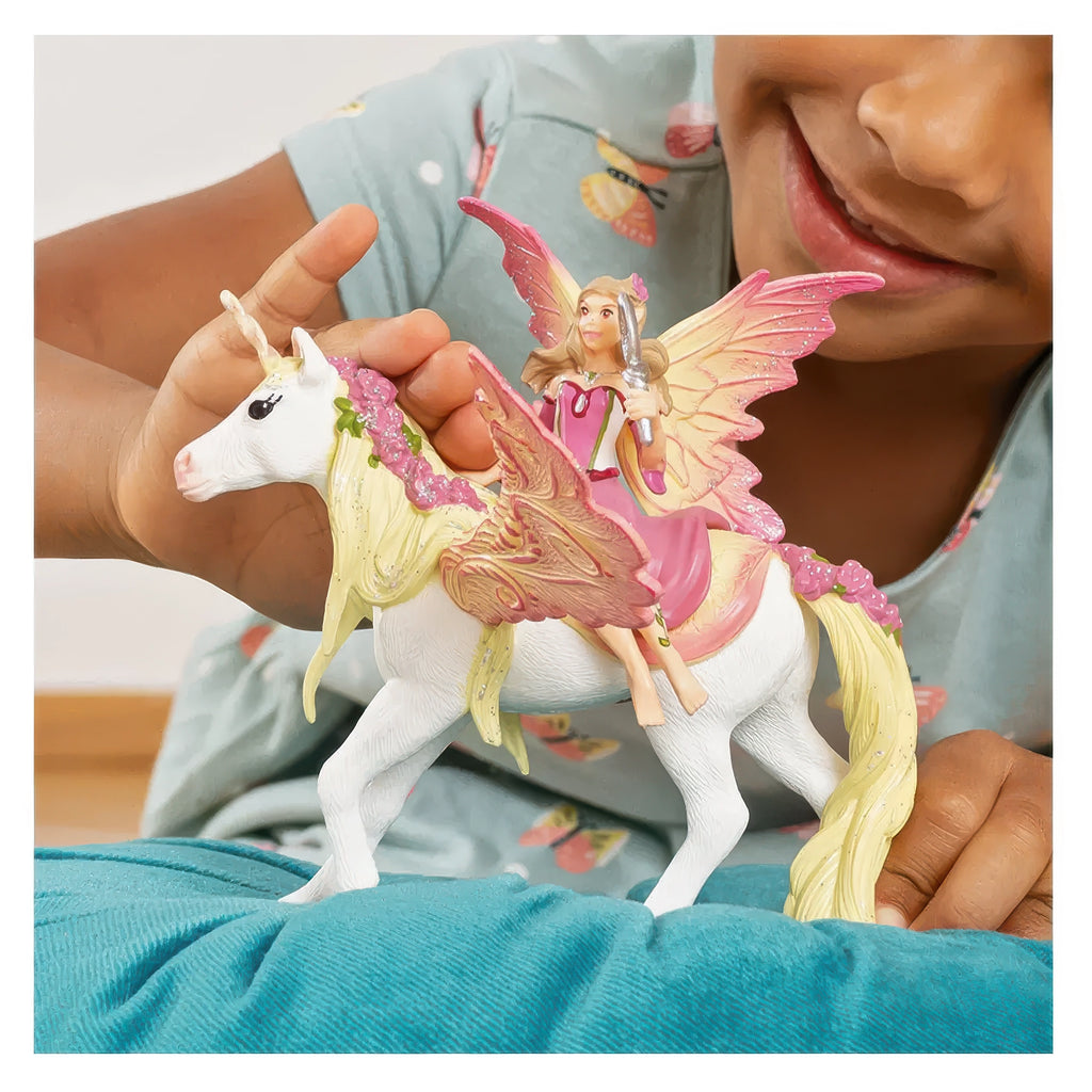 SCHLEICH 70568 Fairy Feya with Pegasus Unicorn Figure - TOYBOX Toy Shop