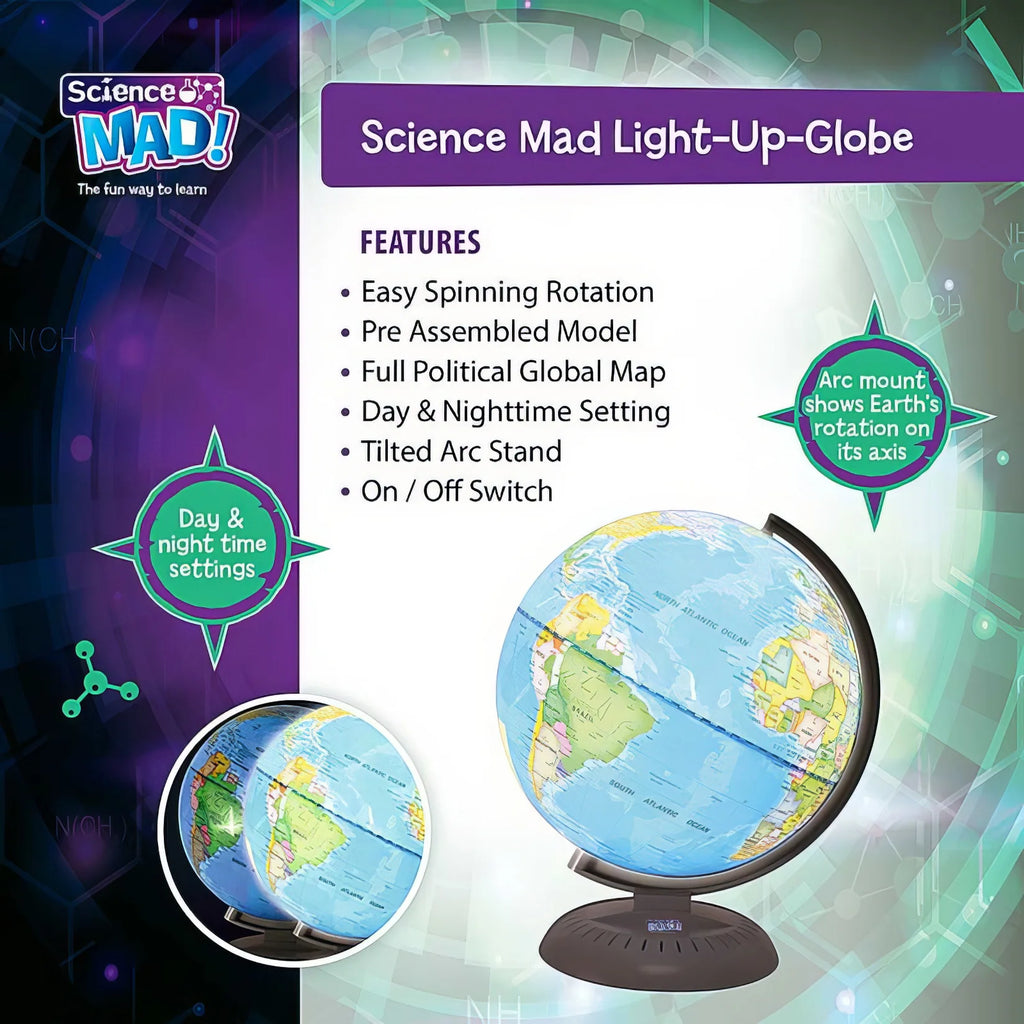 Science Mad Light Up Globe - TOYBOX Toy Shop