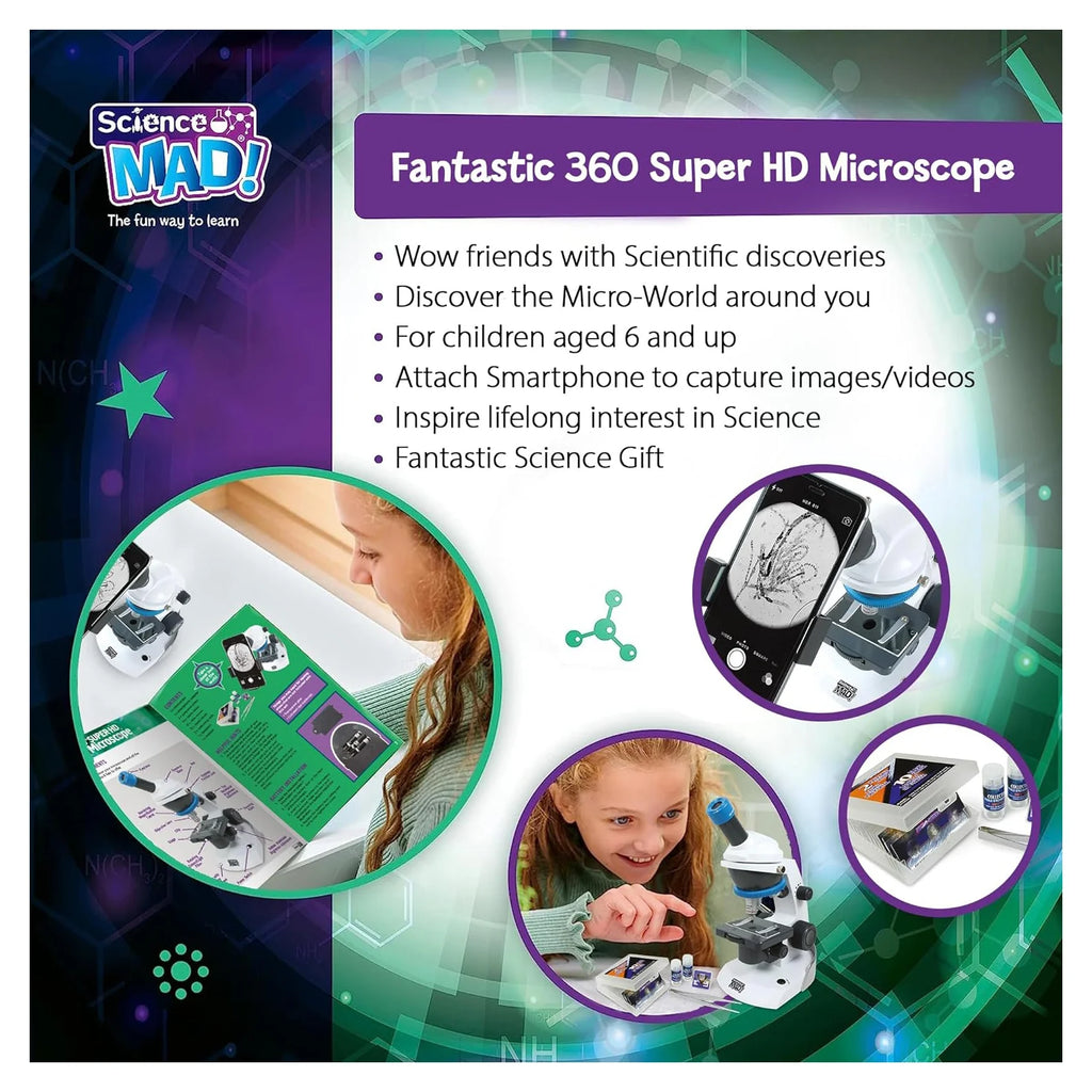 Science MAD! SM54-360 Super HD Microscope - TOYBOX Toy Shop