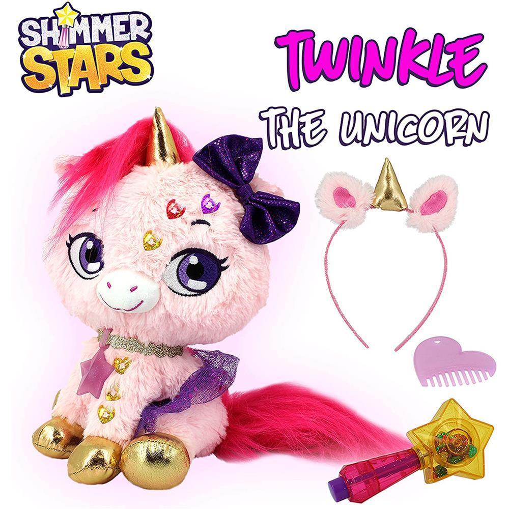 Shimmer Stars Twinkle Unicorn 28cm Plush - Pink - TOYBOX Toy Shop