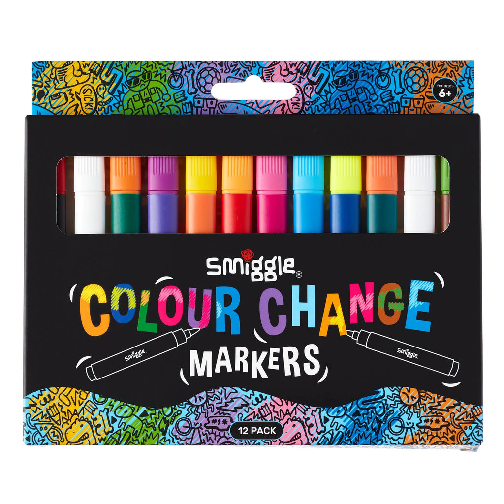 SMIGGLE Colour Change Markers X12 - Colour Mix - TOYBOX Toy Shop