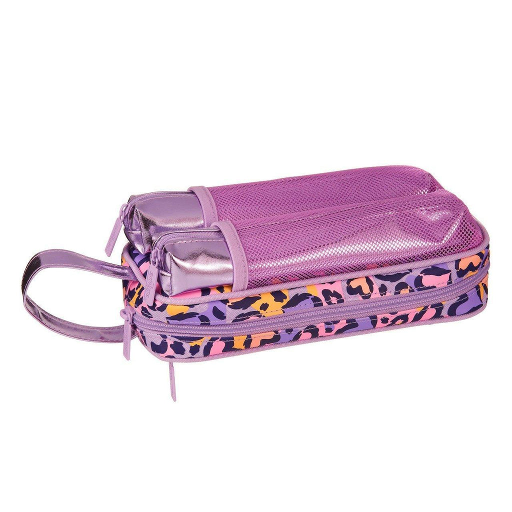 SMIGGLE Flow 3 In 1 Pencil Case - Lilac/Orange - TOYBOX Toy Shop