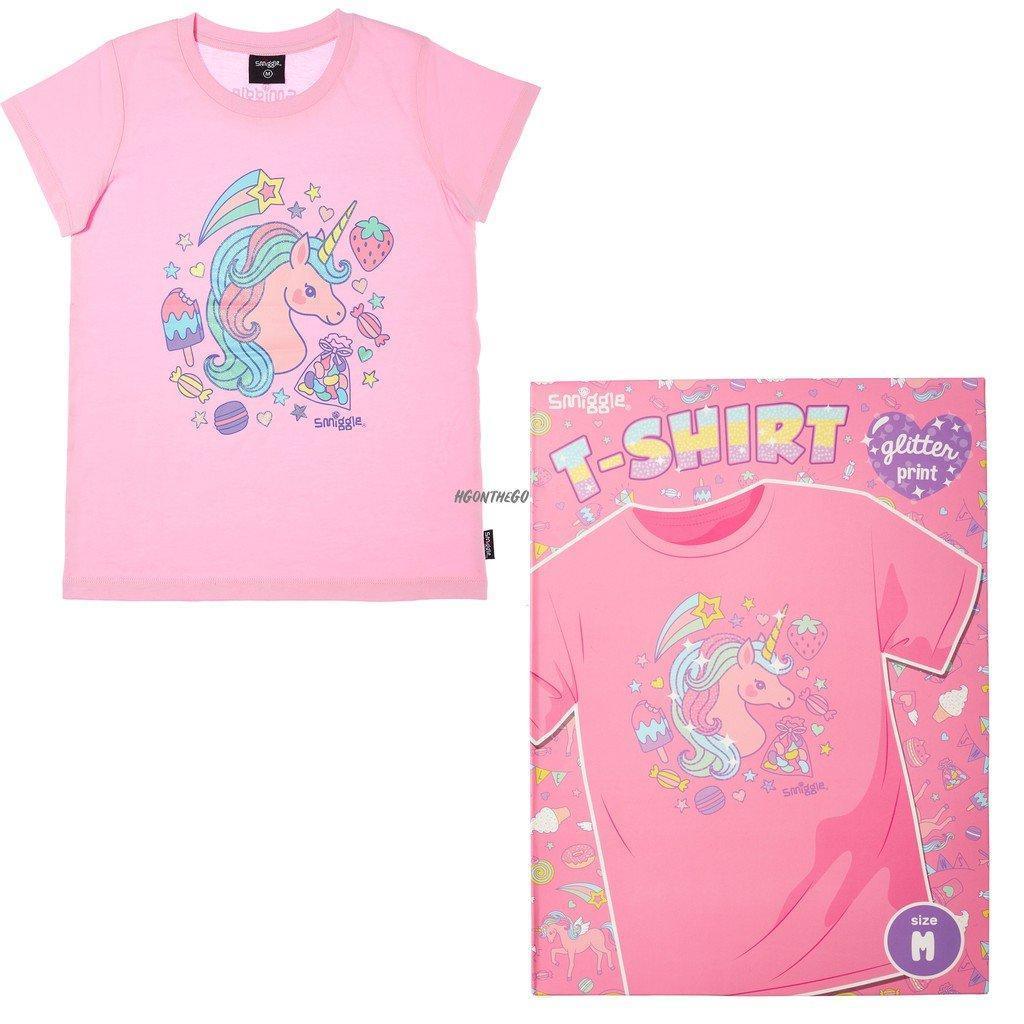 SMIGGLE Fun Print T-Shirt - Pink Glitter Unicorn - TOYBOX Toy Shop
