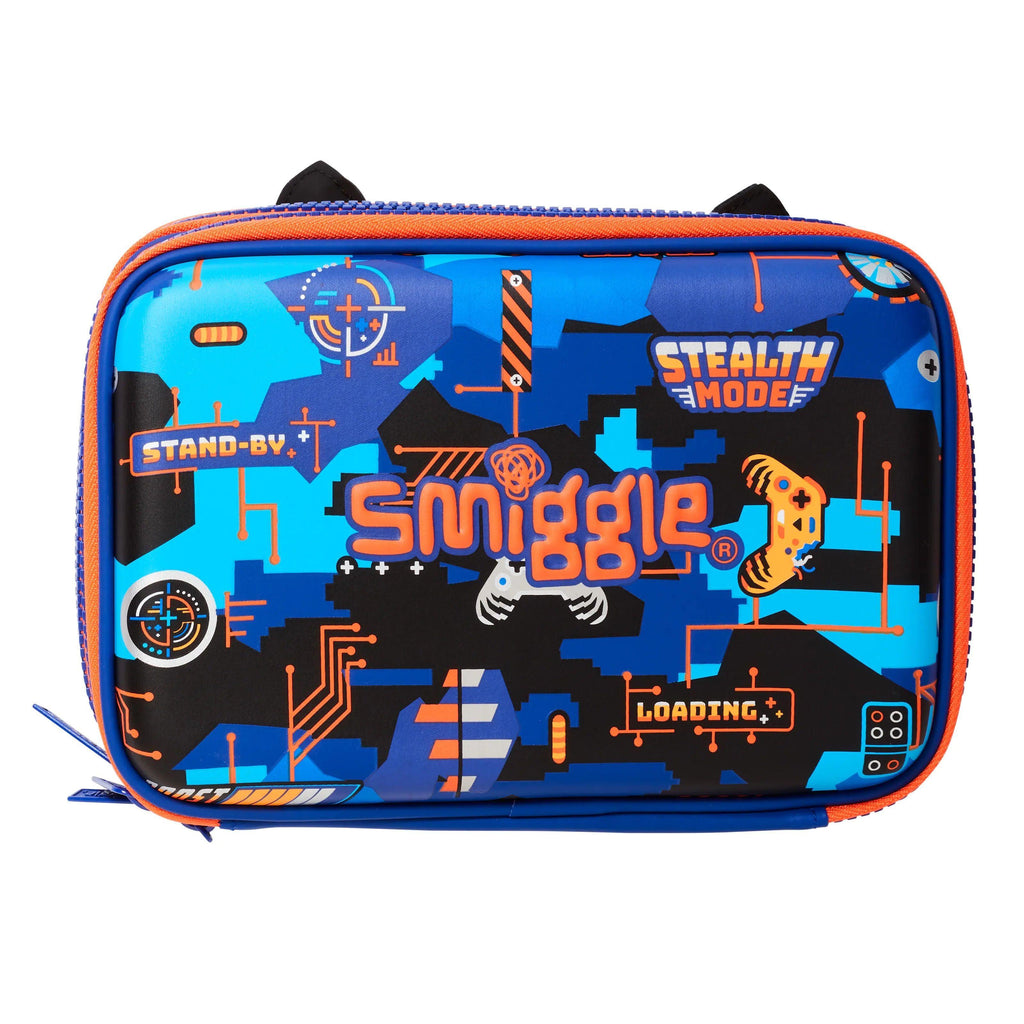 SMIGGLE Hey There Hardtop Double Up Pencil Case - Colour Navy - TOYBOX Toy Shop