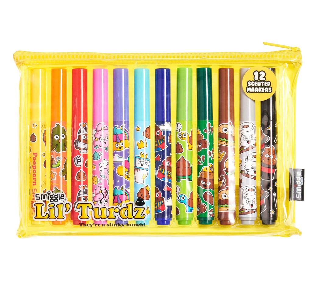 SMIGGLE Lil' Turdz Marker Pack X12 - Colour Mix - TOYBOX Toy Shop