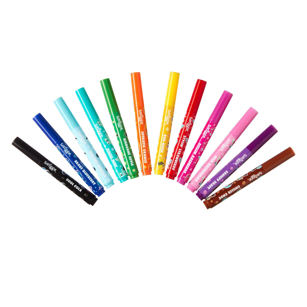 SMIGGLE Lil' Turdz Marker Pack X12 - Colour Mix - TOYBOX Toy Shop