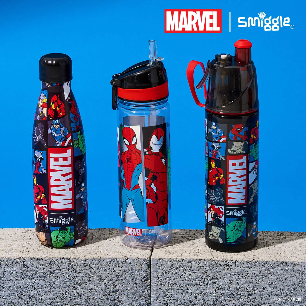 SMIGGLE Marvel Insulated Stainless Steel Spritz Drink Bottle 500Ml - TOYBOX Toy Shop