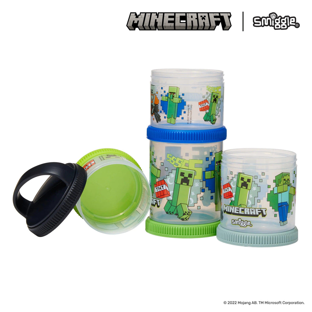 SMIGGLE Minecraft Snack & Stack Containers - TOYBOX Toy Shop