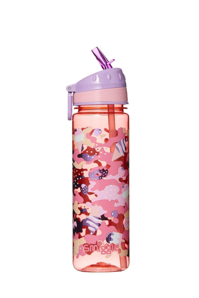 SMIGGLE Seek Kids Water Drink Bottle with Flip Top Spout, Coral - TOYBOX Toy Shop