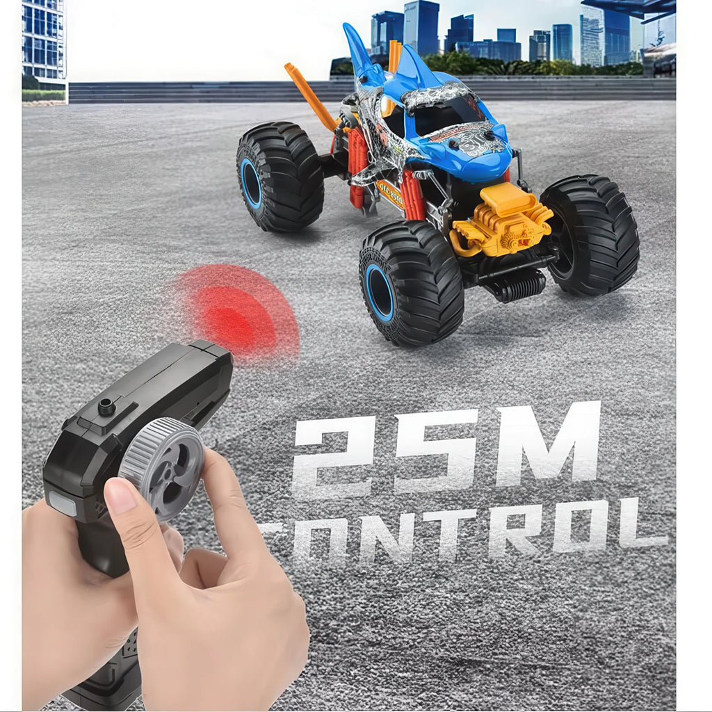 Spraying 'Smoking Shark' Off-Road Remote Controlled RC Muscle Monster Truck - TOYBOX Toy Shop