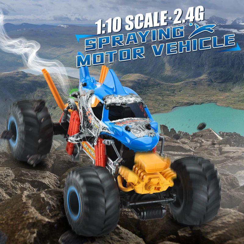 Spraying 'Smoking Shark' Off-Road Remote Controlled RC Muscle Monster Truck - TOYBOX Toy Shop