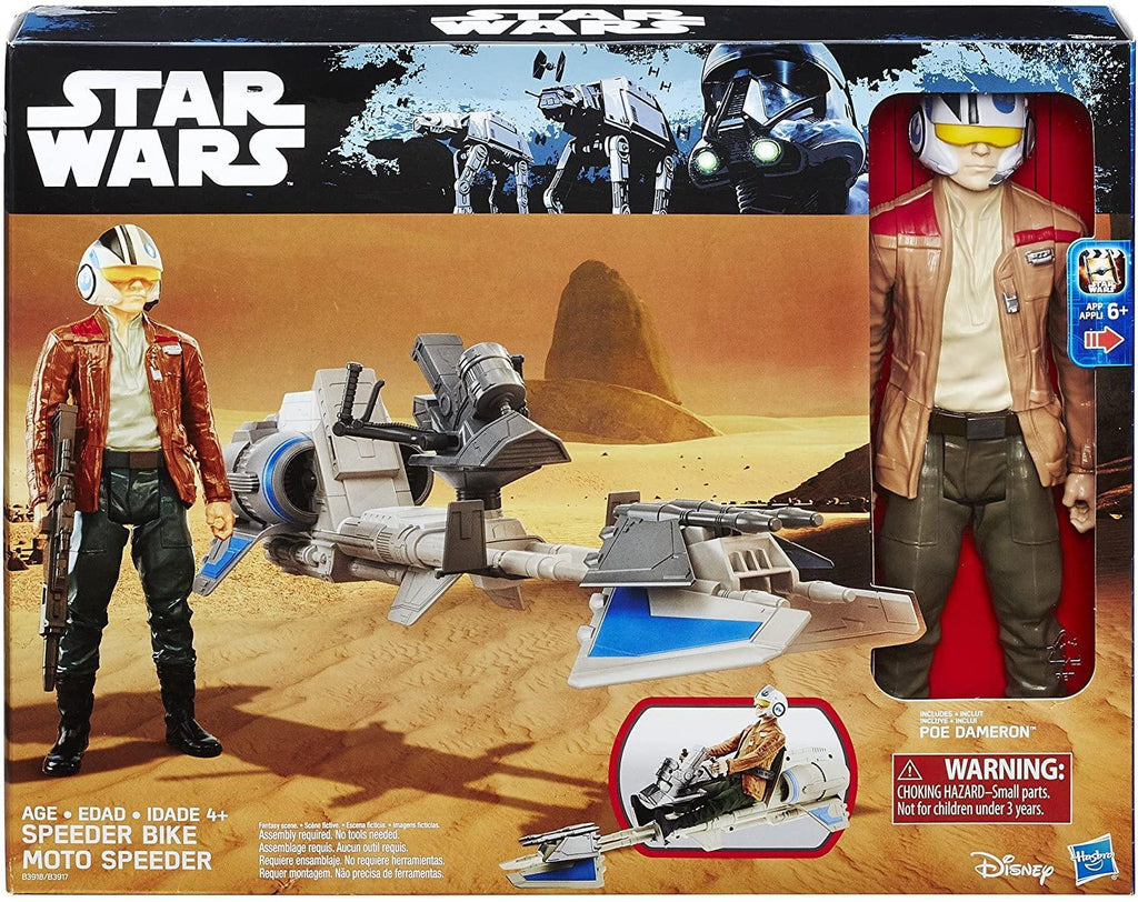 Star Wars The Force Awakens Speeder Bike and Poe Dameron 12-Inch Figure - TOYBOX Toy Shop