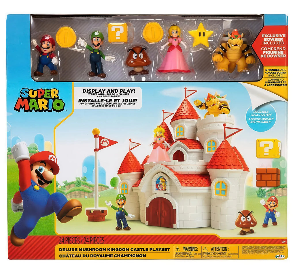 Super Mario Bros Mushroom Kingdom Deluxe Castle Playset - TOYBOX Toy Shop