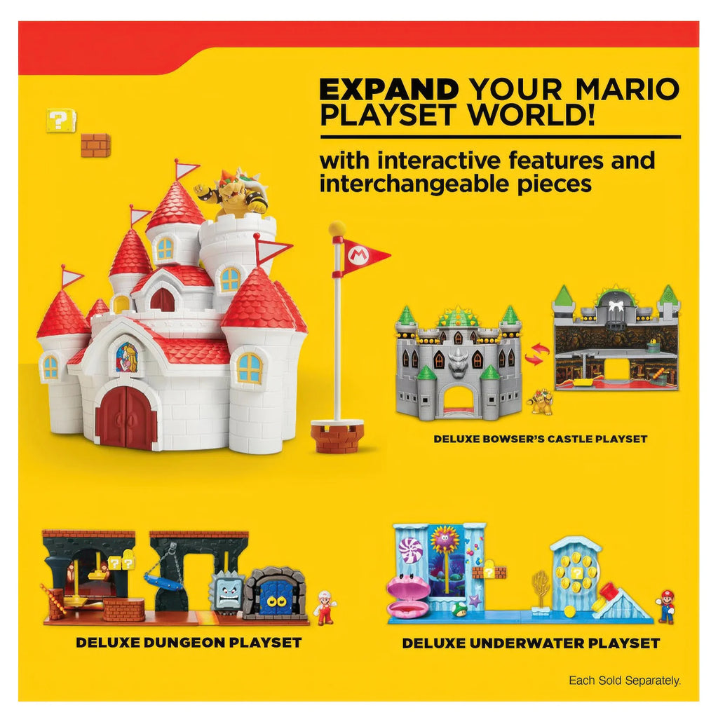 Super Mario Bros Mushroom Kingdom Deluxe Castle Playset - TOYBOX Toy Shop