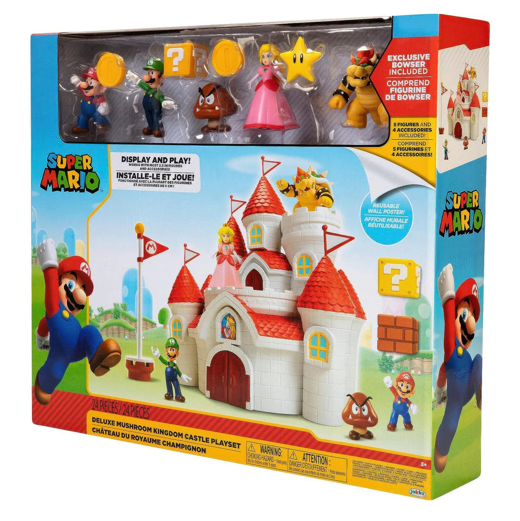 Super Mario Bros Mushroom Kingdom Deluxe Castle Playset - TOYBOX Toy Shop