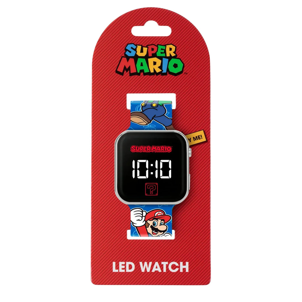 Super Mario Bros Blue Printed Strap LED Digital Watch - TOYBOX Toy Shop