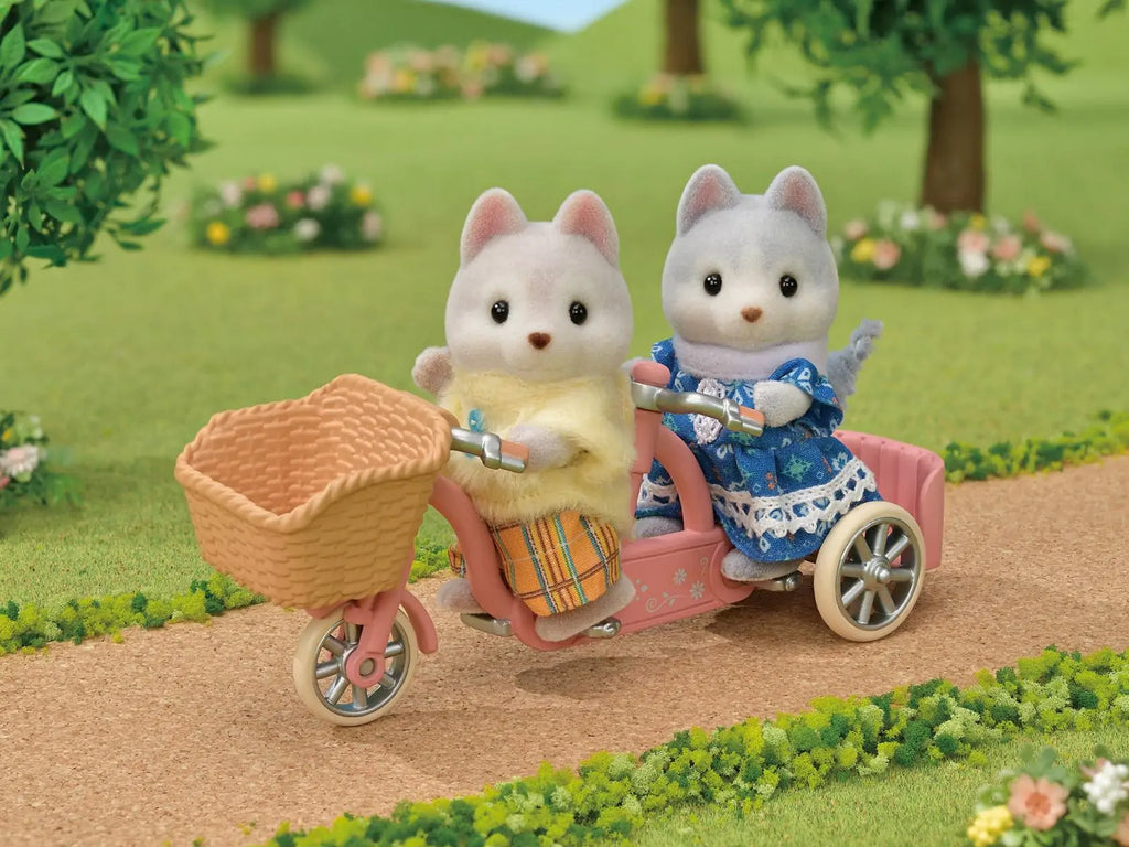 Sylvanian Families Tandem Cycling Set - Husky Brother & Sister - TOYBOX Toy Shop
