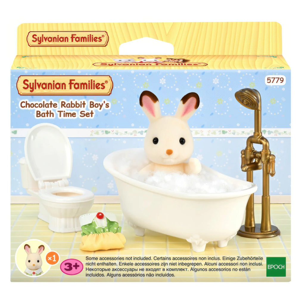 Sylvanian Families Chocolate Rabbit Boy's Bath Time Set - TOYBOX Toy Shop