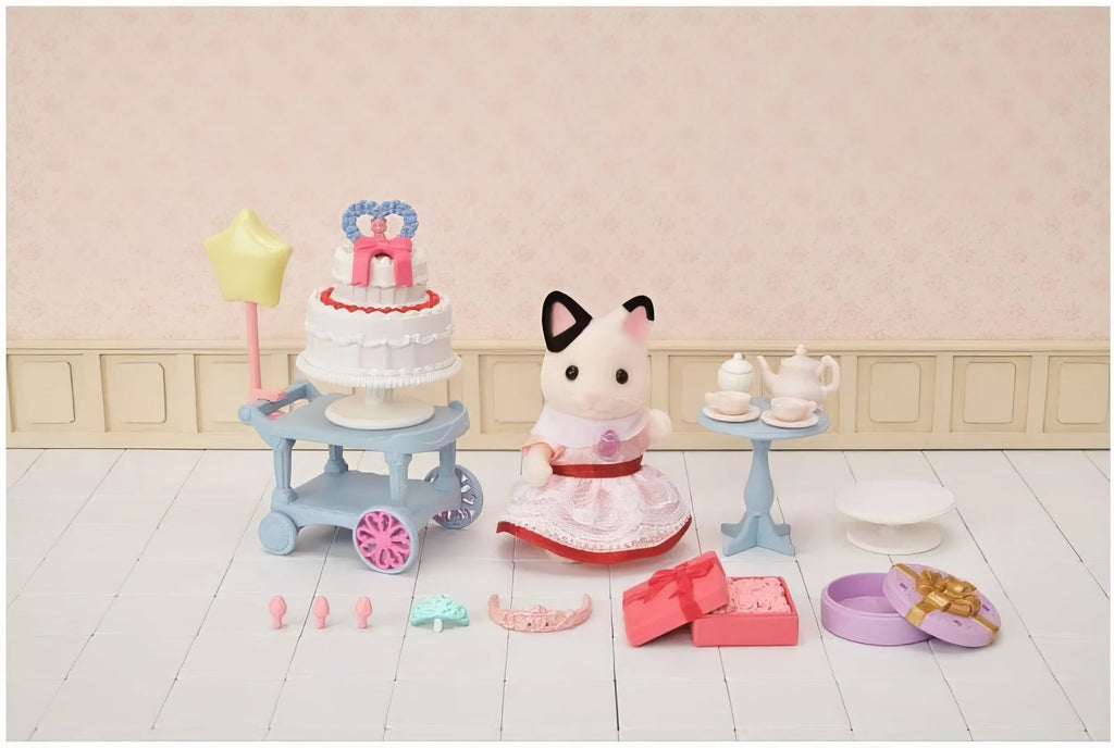 Sylvanian Families Party Time Playset - Tuxedo Cat Girl - TOYBOX Toy Shop