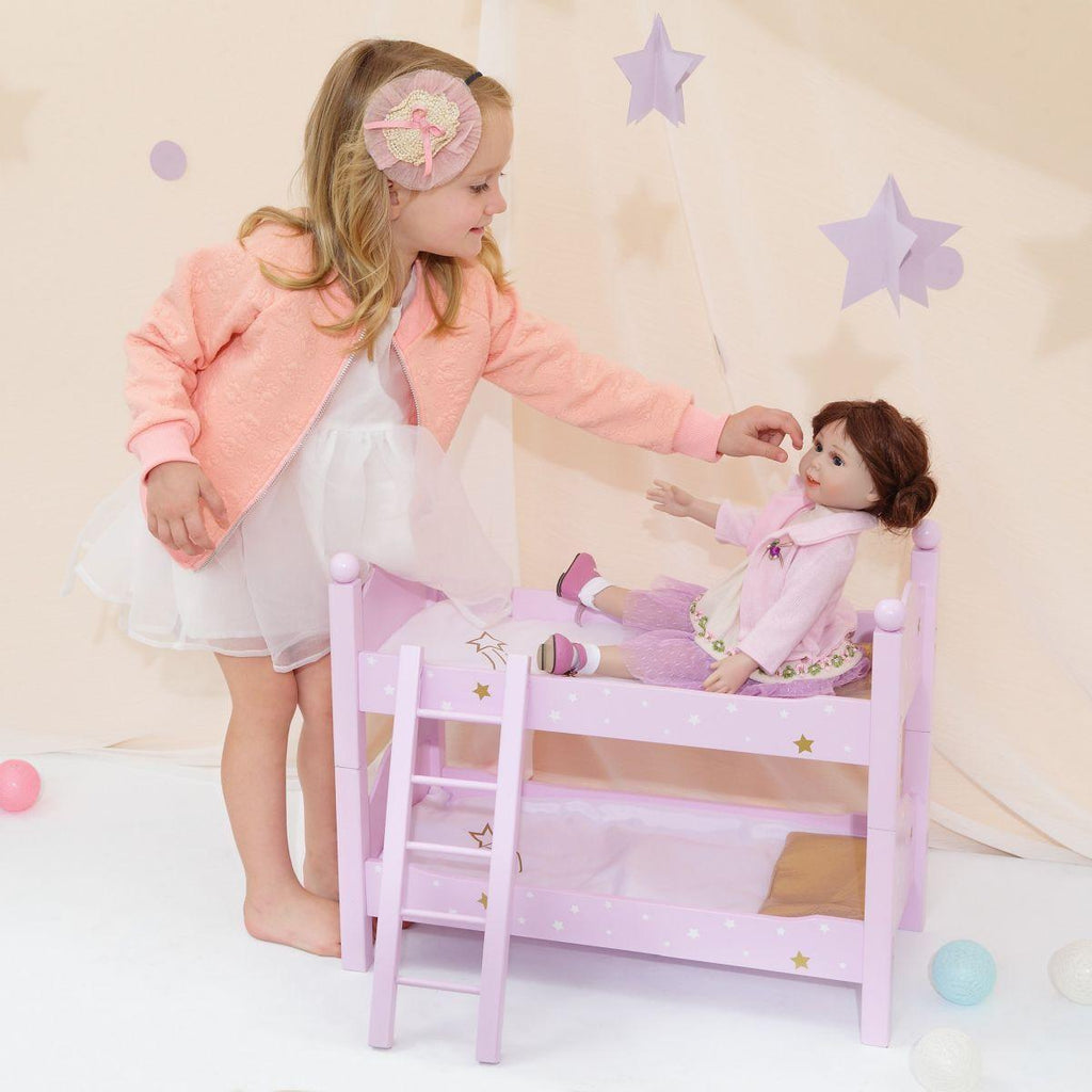 Teamson USA Twinkle Stars Princess 18-inch Doll Double Bunk Bed - TOYBOX Toy Shop