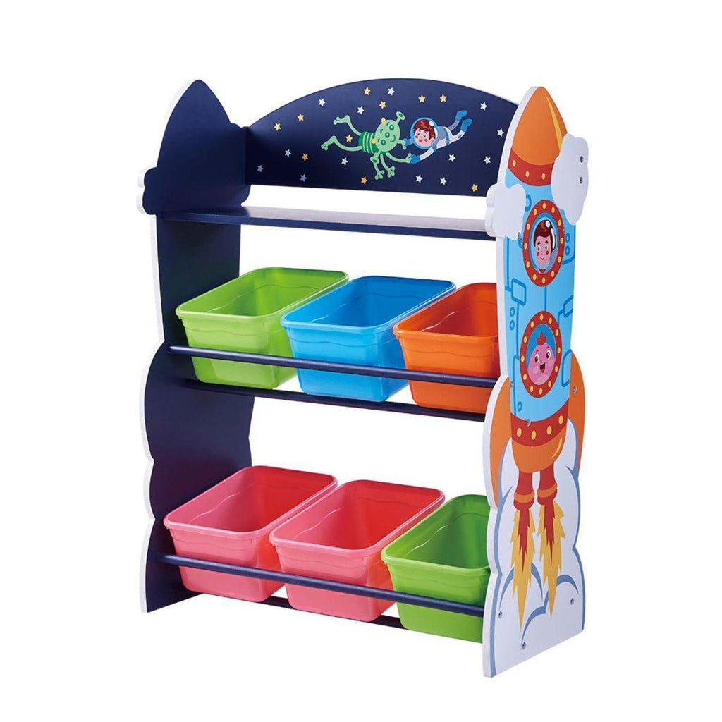 Teamson USA TD-12695A Outer Space Toy Organizer With Storage bins - TOYBOX Toy Shop