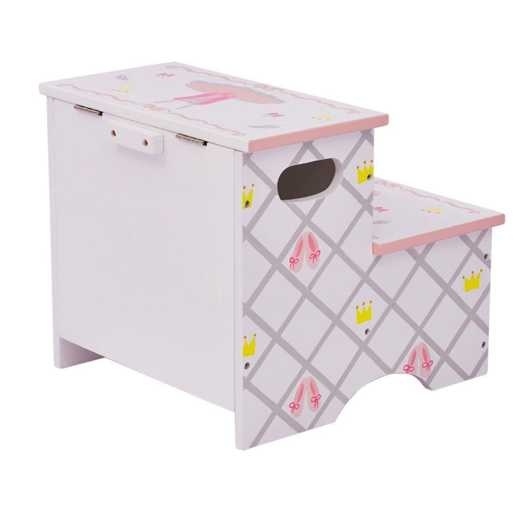 Teamson USA TD-12719A Swan Lake Step Stool with Storage - TOYBOX Toy Shop