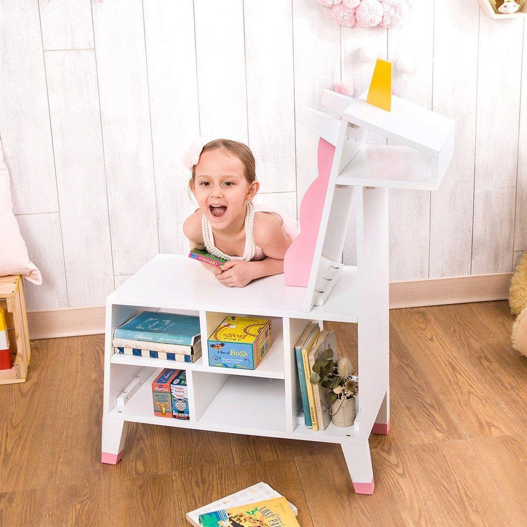 Teamson USA Zoo Kingdom Unicorn Bookshelf - White/Pink - TOYBOX Toy Shop