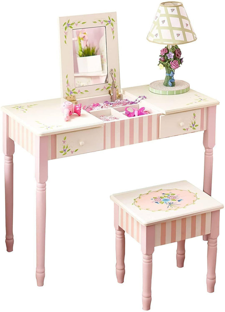 Teamson USA Bouquet Vanity Table and Stool Set - TOYBOX Toy Shop