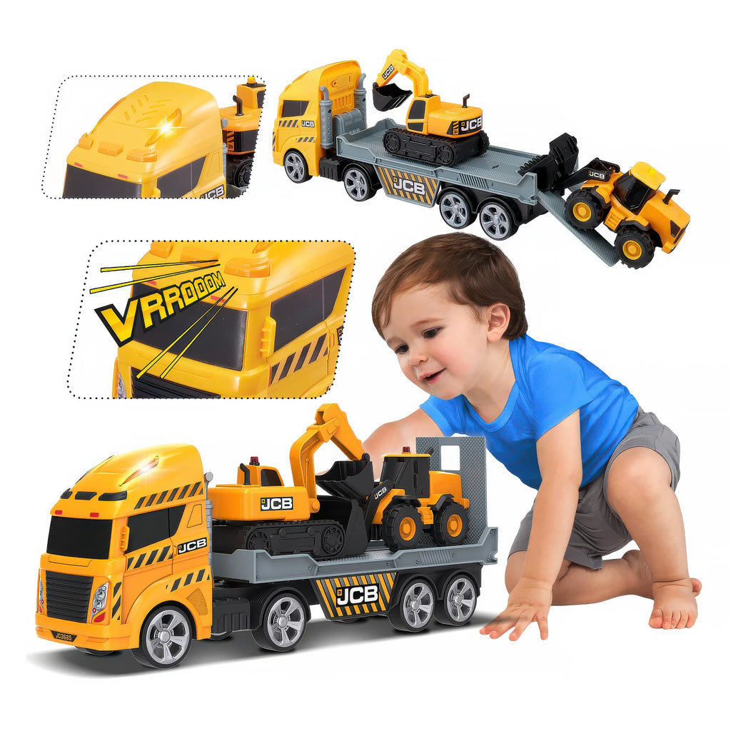 Teamsterz JCB Light & Sound Construction Transporter - TOYBOX Toy Shop