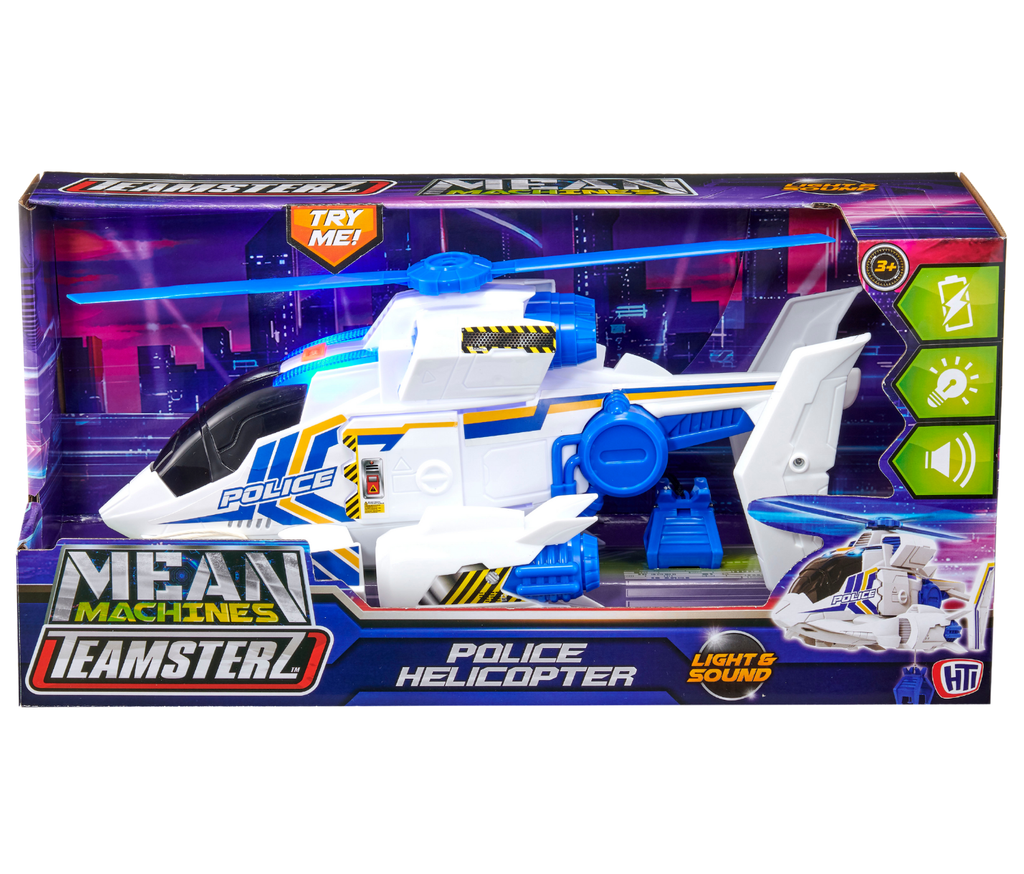 Teamsterz Mean Machines Light & Sounds Police Helicopter - TOYBOX Toy Shop