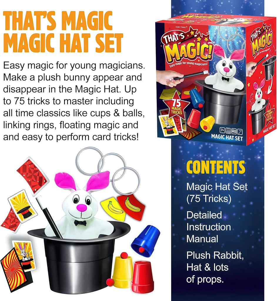 That's Magic, Magic Hat Set - Featuring 75 Fun Easy Tricks - TOYBOX Toy Shop