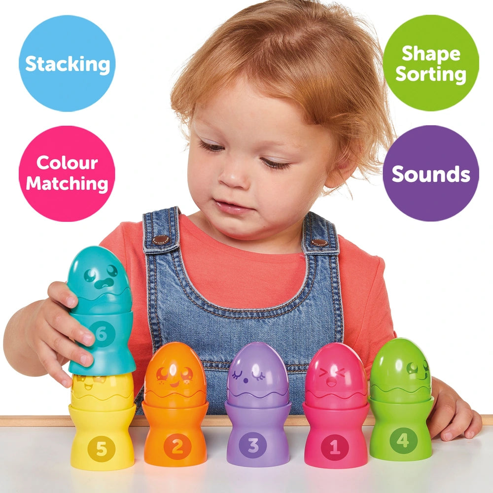 TOMY Toomies Hide & Squeak Egg Stackers - TOYBOX Toy Shop