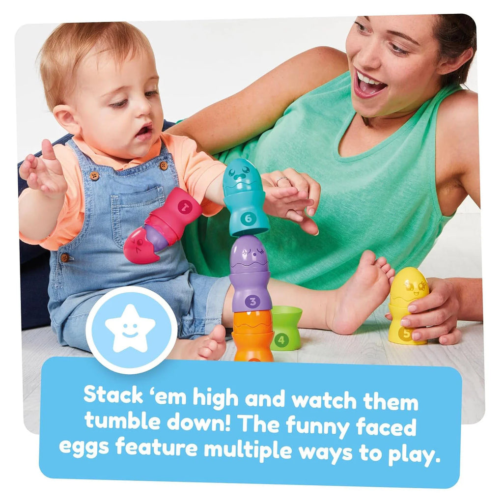 TOMY Toomies Hide & Squeak Egg Stackers - TOYBOX Toy Shop