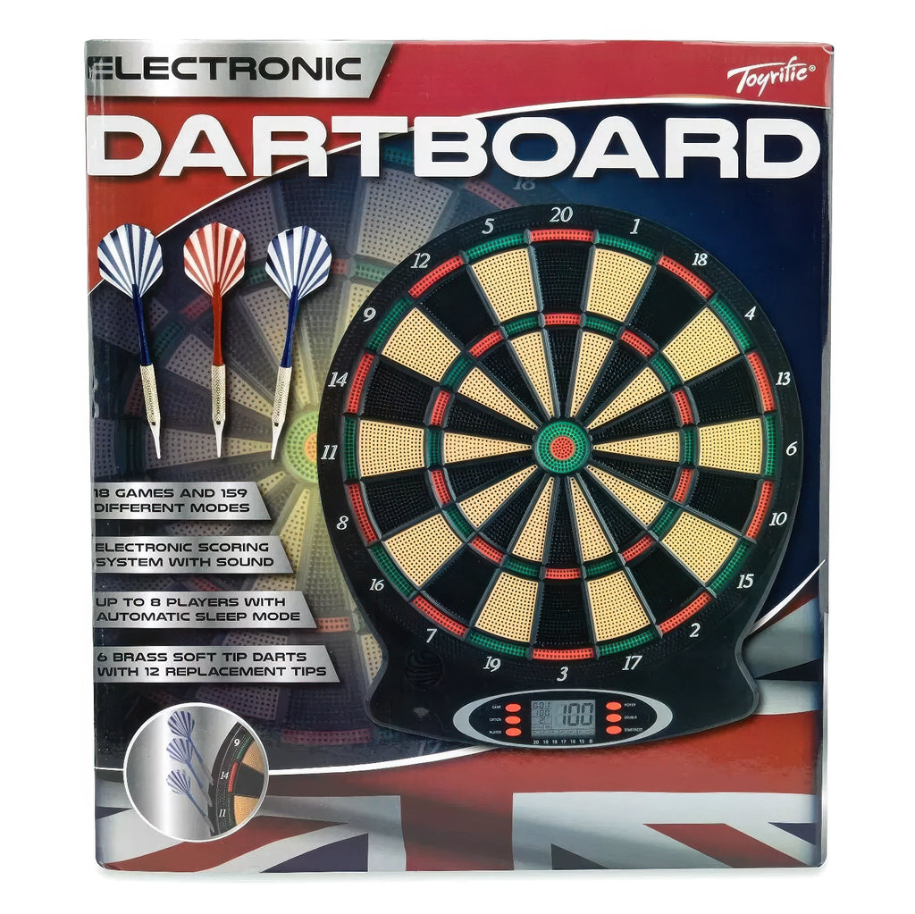 Toyrific Electronic Dart Board - With 6 Soft Tip Darts - TOYBOX Toy Shop