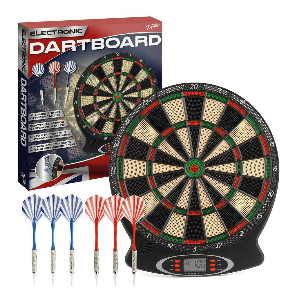 Toyrific Electronic Dart Board - With 6 Soft Tip Darts - TOYBOX Toy Shop