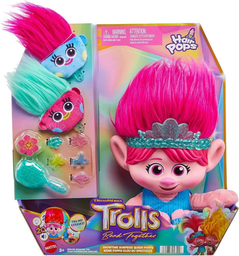 Trolls Hair Pops Surprise Poppy Feature Interactive Soft Doll - TOYBOX Toy Shop