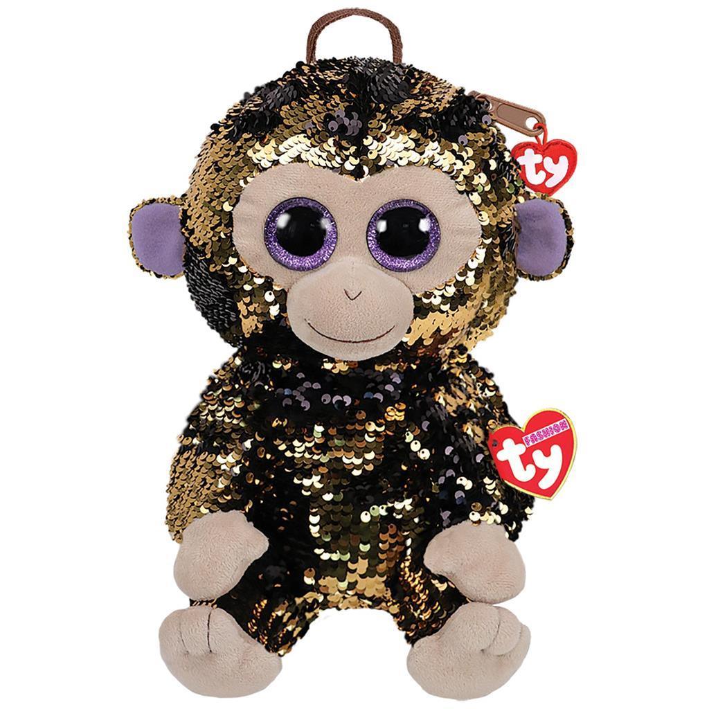 Ty Coconut The Monkey Sequin Backpack 33cm - TOYBOX Toy Shop