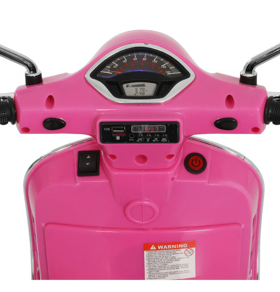 Vespa 946 Kids Electric 12V Battery Powered Motorbike Ride-on - Pink - TOYBOX Toy Shop