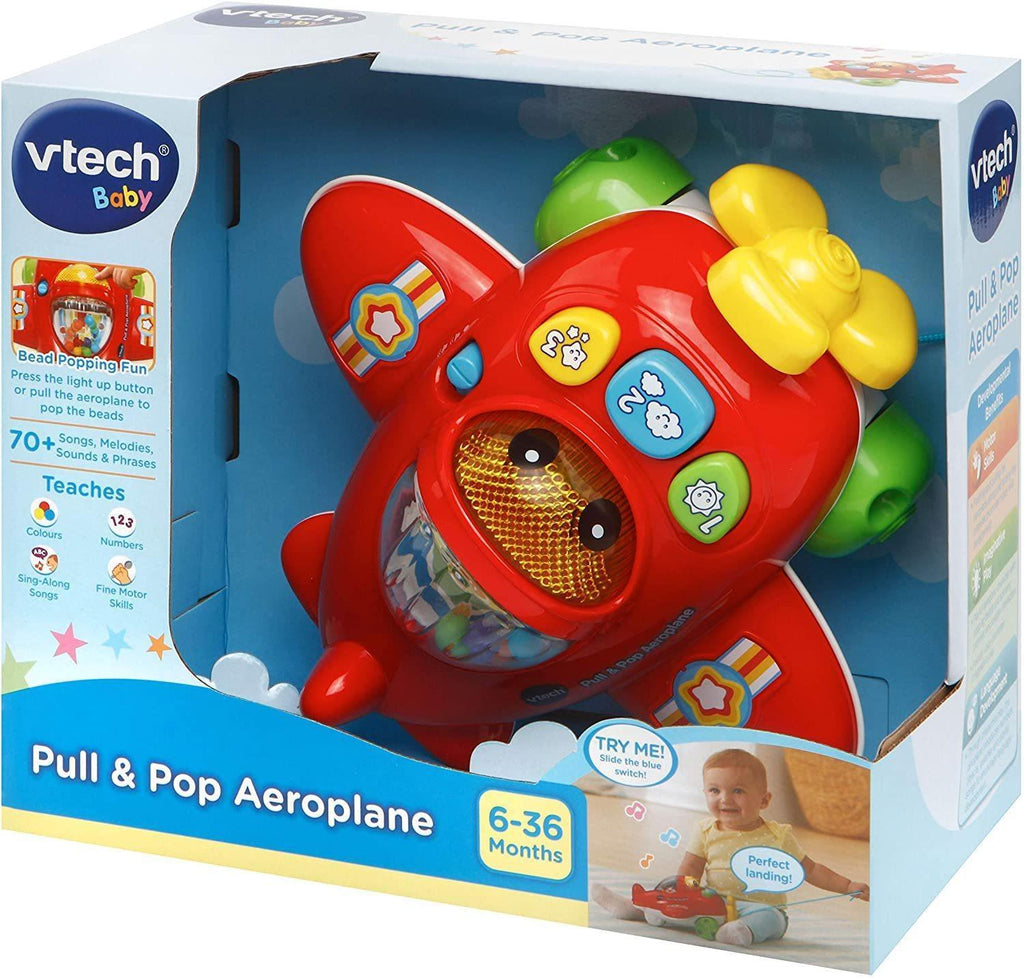 VTech 508803 Pull & Pop Pull and Pop Aeroplane - TOYBOX Toy Shop