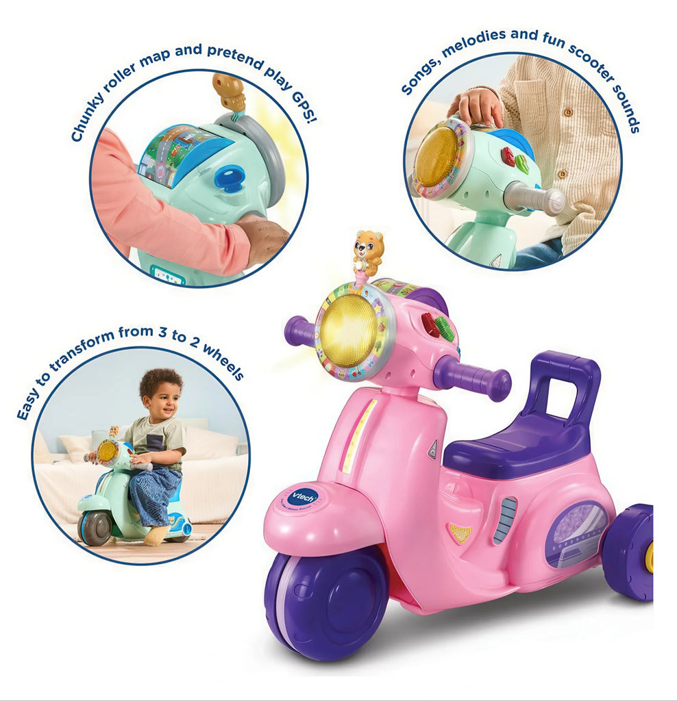 VTech Baby 2-in-1 Ride & Balance Scooter, Pink - TOYBOX Toy Shop