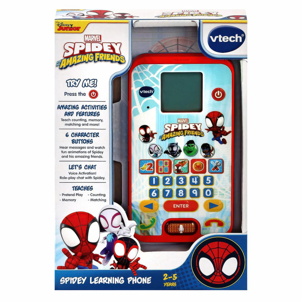 VTech Spidey and His Amazing Friends: Spidey Learning Phone - TOYBOX Toy Shop