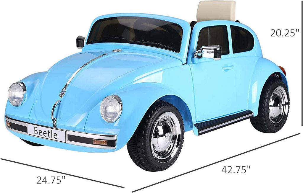 VW Beetle 12V Battery Ride-on Car with Remote Control - Blue - TOYBOX Toy Shop