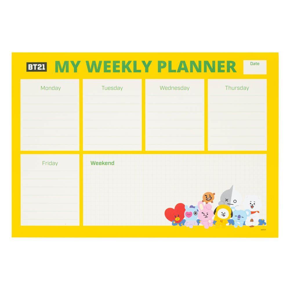 Weekly Planner Notepad A4 BT21 - TOYBOX Toy Shop