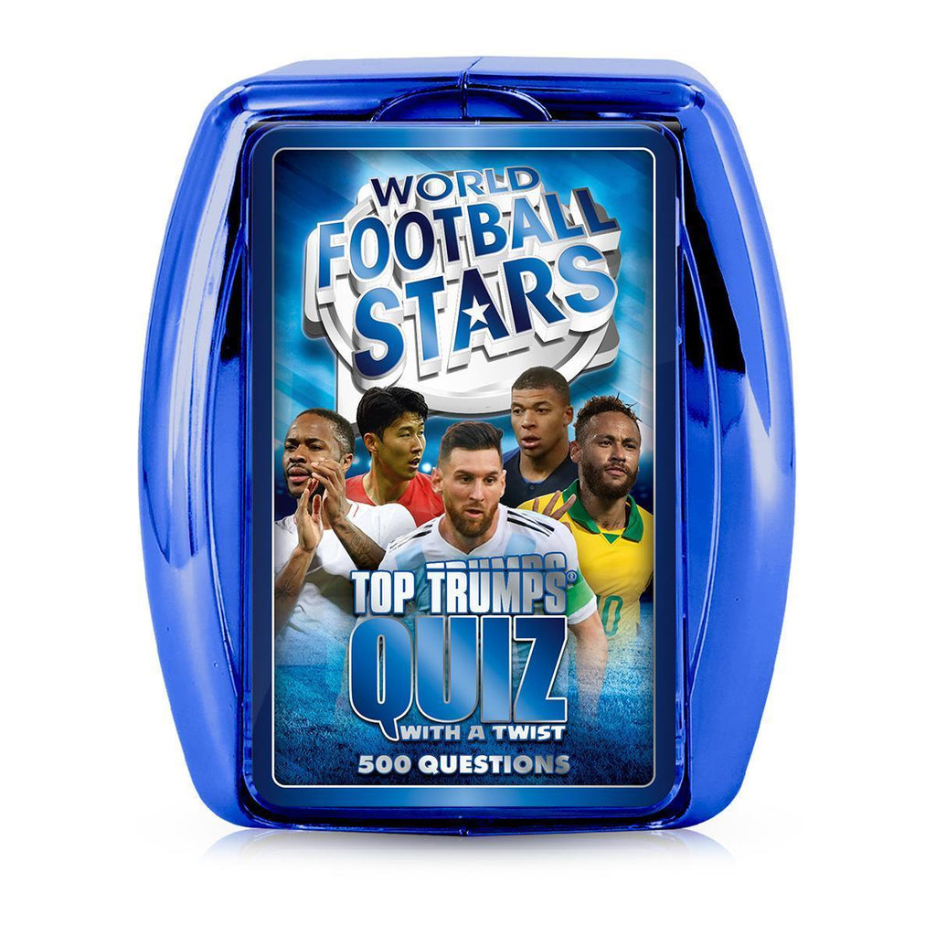 World Football Stars Blue Top Trumps Quiz Card Game - TOYBOX Toy Shop